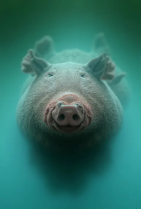 Realistic image of a pig in water 