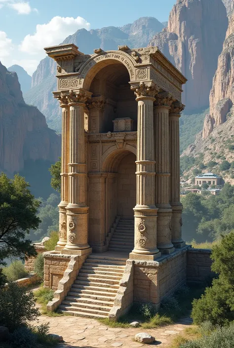 The structure, built in the name of the sun god Mihr, was built upon the request of King Tiridates. The Temple of Garni, where you can also see Greek inscriptions.