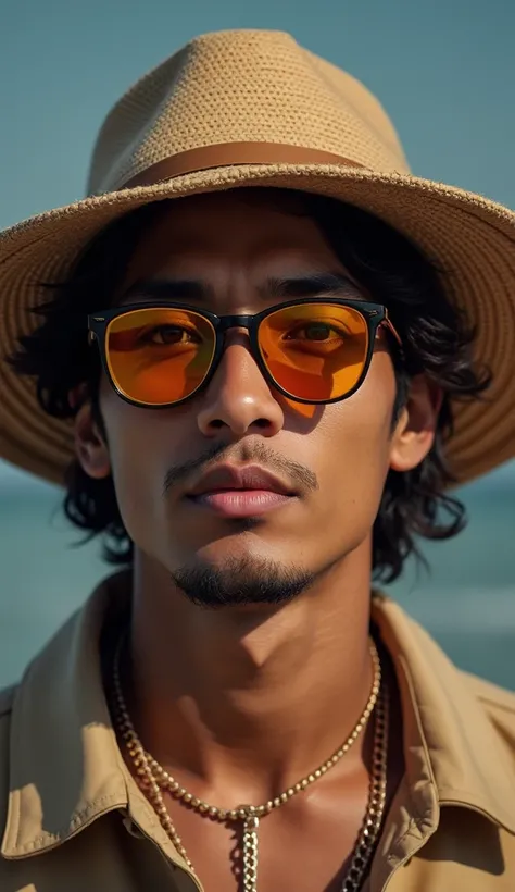 Create the cover of the rap album entitled BANG MIUN by the Indonesian rapper, a handsome Indonesian man with a snack hat, mettre le titre de lalbum en évidence, le rappeur devra devra avoir des lunettes de soleil dan le poing face caméra, en photo réalist...