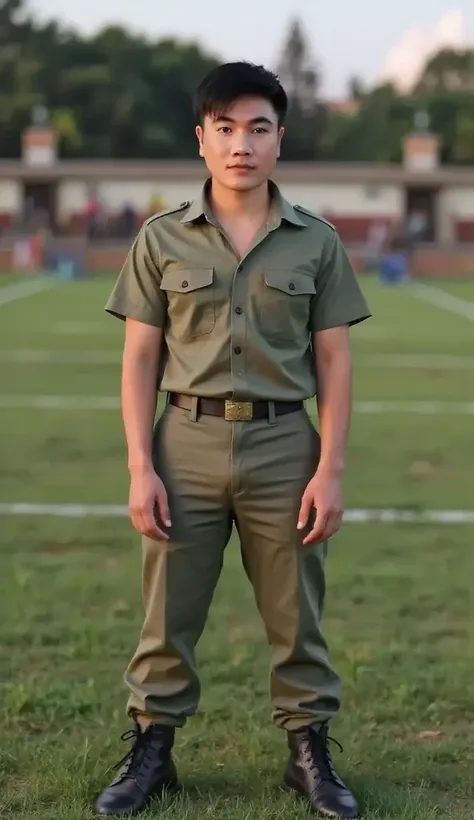 man on football field vietnam, 30 years old, face clearly visible