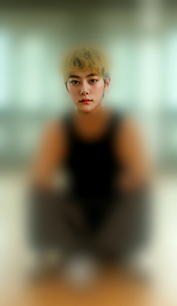 Prompt da imagem:

A 22-year-old Korean boy with blond, modern hair styled effortlessly, a symmetrical face, big expressive eyes, a medium and defined mouth, and a straight, defined nose. His clear, smooth skin and striking features make him captivating. H...