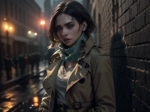  cyberpunk,( Trench Coat , scarf:1.4),(Intense Shadows:1.3),water vapor,( horror style ),(curse:1.3),(Its a soul:1.3),(ultra  realistic  8k cg,  RAW photo,  top quality , masterpiece:1.2), High Res Raw Color Photos, Pro Pictures,( realistic , photo- realis...