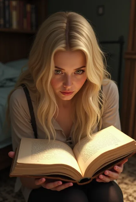 Blonde hidden in a book 