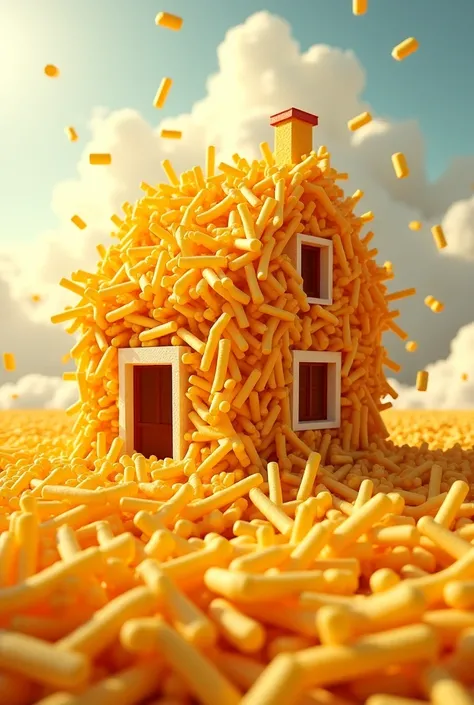 An image of a house full of French fries