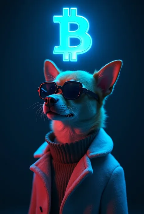 The best cell phone wallpaper, Award-Winning WallpA dynamic scene showing a glowing Bitcoin logo spinning against a dark background with a question mark symbol floating aboveaper, portrait photography, In the front view is a portrait of a cute dog wearing ...