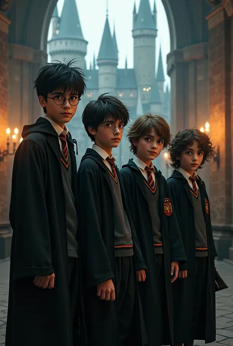 The Harry Potter marauders in their last year at Hogwarts