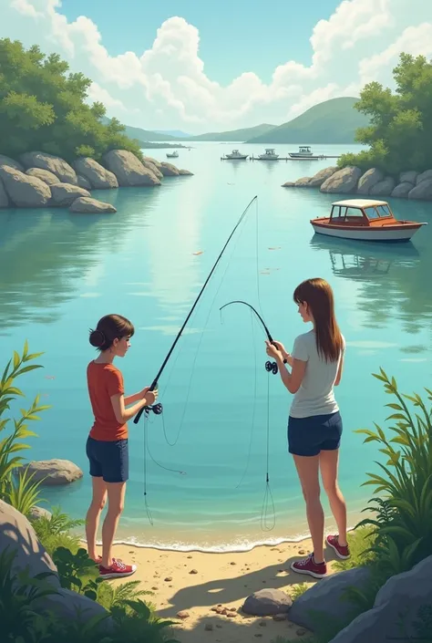 women fishing