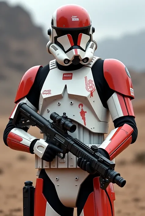 Create an original character from the star wars universe, make them an arc trooper who looks like fives and havoc who are also arc troopers, they have the arc trooper gear and are holding a DC-15A blaster rifle