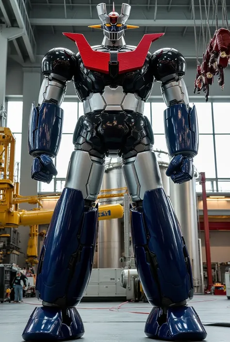   A very realistic version of the great hero Great Mazinger Z refined with the latest science, is 78 meters tall and stands in a position leaning towards the front of the reactor .  constructed with modern materials such as steel ,  Carbon Fiber ,  other i...