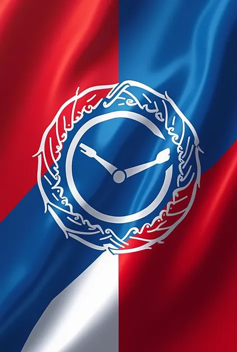 Create flag blue red white colour theam in centre with logo KW&SC 