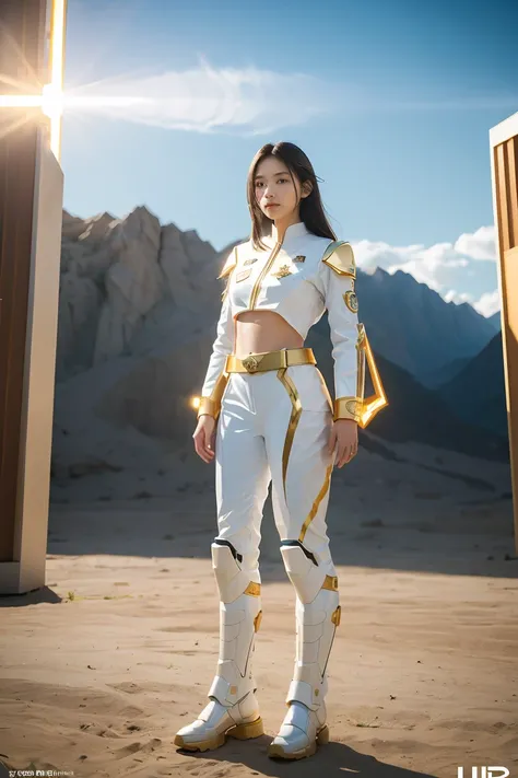 ((masterpiece, best quality, extremely detailed), volumetric lighting, ambient occlusion, colorful, glowing), 
1girl, solo, young girl, (dark hair), long hair, halo, aura, sacred, goddess, cleric suit, (white outfit with gold detailst:1.3), armor,
outdoors...