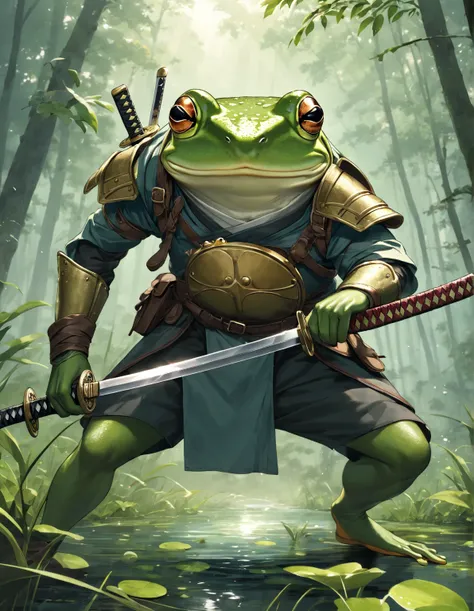 Frog,warrior,katana