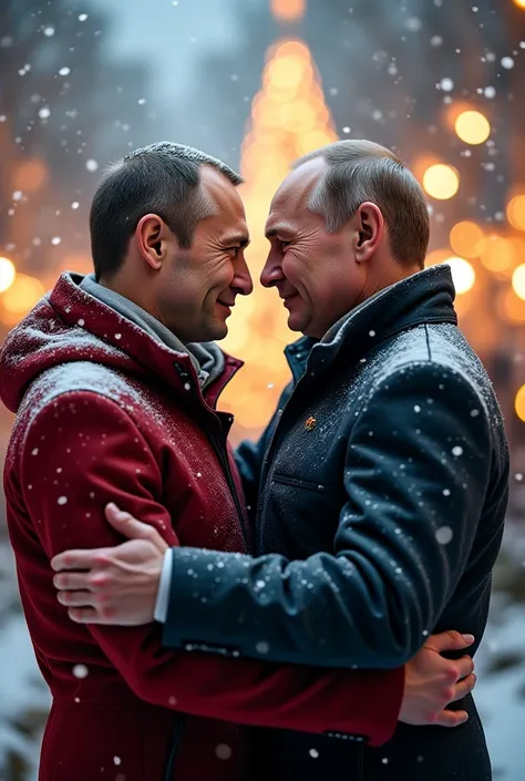 Volodymyr Zelensky with Putin in a Christmas hug. 