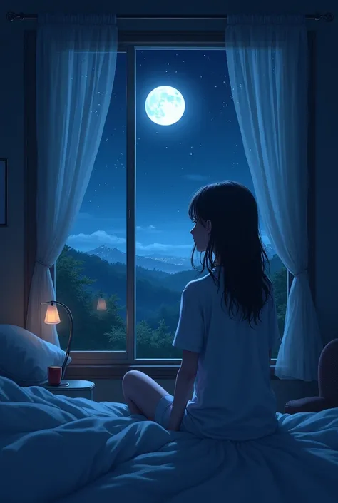 moonlit dreams at bedroom window