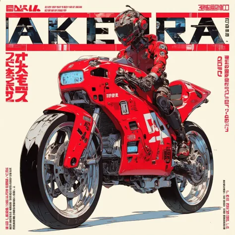 Kanedas red bike in "AKIRA", stylish and futuristic design, Futuristic and avant-garde style, extremely long wheelbase and low body height, Quasar-like feet-forward design where you put your feet forward to ride like a four-wheeled formula car instead of s...