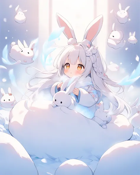 
Cute rabbit，dream，comfortable，Unzip, Use snow magic, white magic,