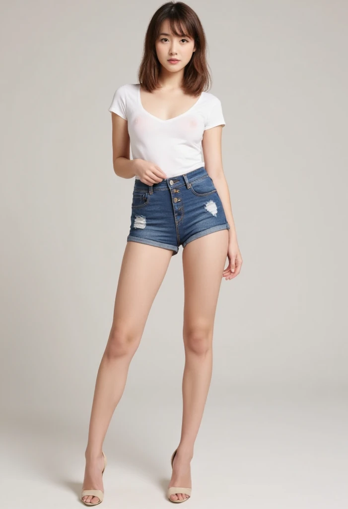 woman wear short jean