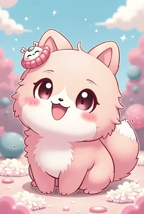 Cute mascot anime style, draw, pink colors