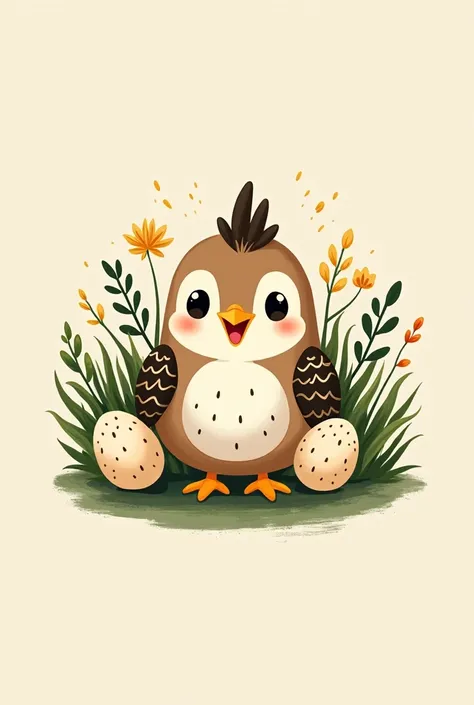 Fun logo for selling Japanese quail eggs