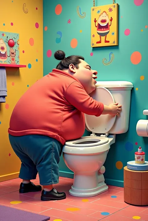 Fat man kisses skibidi toilet