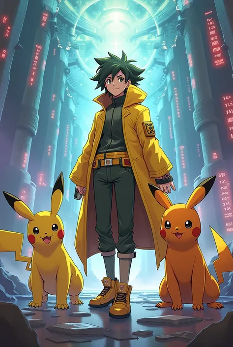 Gold el entrenador pokemon en el mundo de Digimon Story cybersleuth