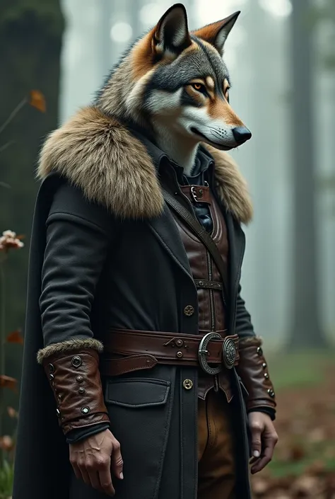 Style and Perspective: Full-body 3D artwork with high detail, focusing on the seamless integration of the wolf’s head with the human body. The hunter’s clothing matches the one in the first prompt for continuity and realism. The textures of the wolf’s fur,...