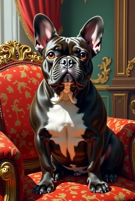 rich french bulldog painting