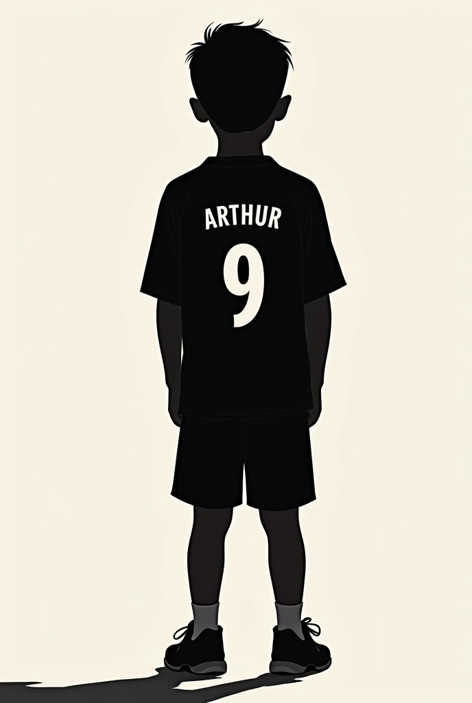 Silhouette of a 09-year-old boy wearing Arthurs number 9 jersey on the back