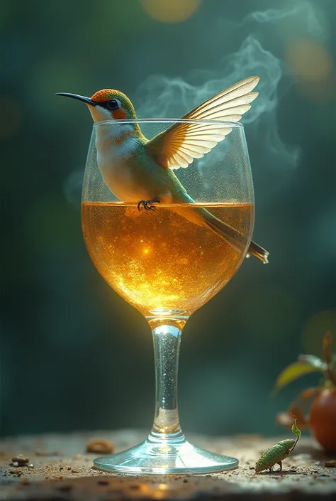 A bird in a glass of Magrebin tea 