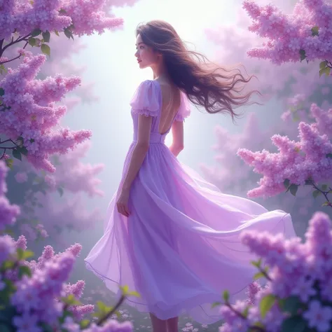 a beautiful spring picture in lilac colors. 