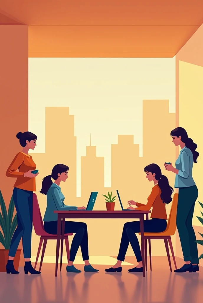 "Smart Solutions ,  Smart Businesses !"
Text : " A visual telling how Slimstocks smart solutions contribute to businesses . Design of a scene in which people working in a workplace environment collaborate.  Colour palette should be prepared to reflect a se...