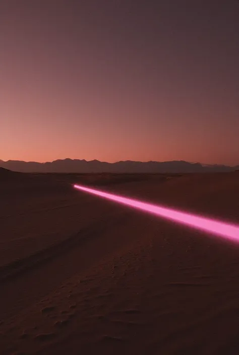 a sunset and a pink line in the desert in the style of ominous vibemonochromatic artworks,felicia simion,digital art techniques light black and magenta,tumblewavelight black and orange--q2--s750--v 5.