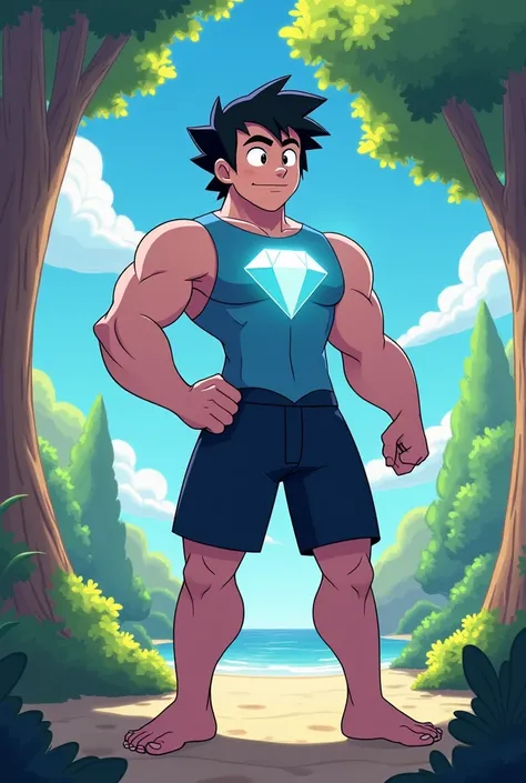 Make me a young Steven Universe with a little muscle