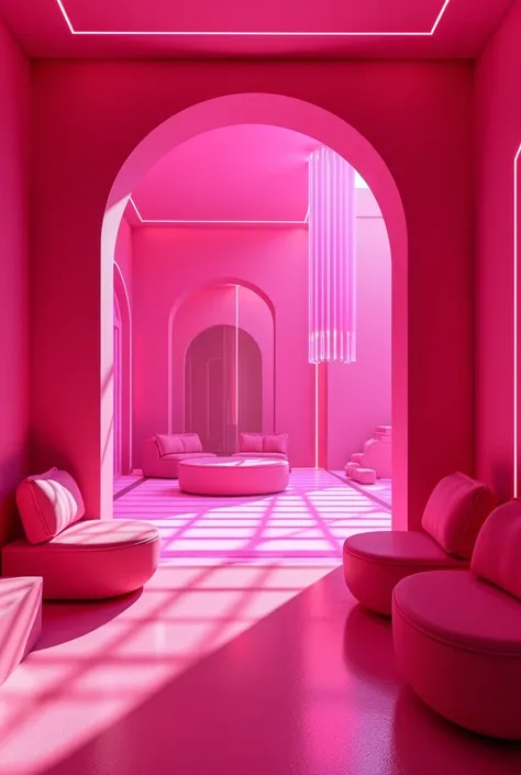 Pink night clup design minimalist