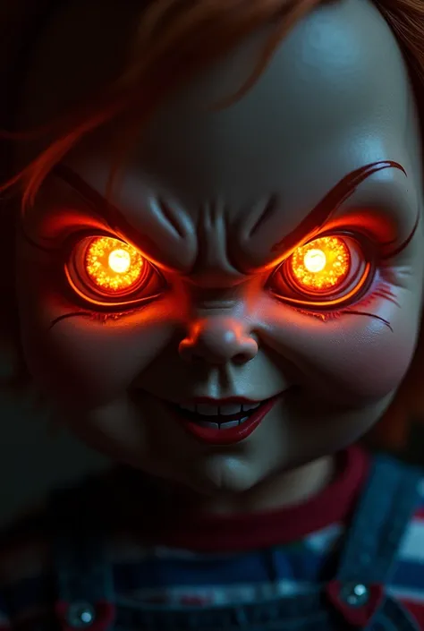 Chucky from the movie     play reflection? Of 🔥 in Chucky eyes 