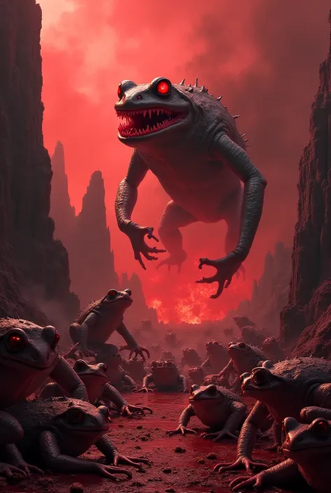 Spirits of Hell in the form of Frogs