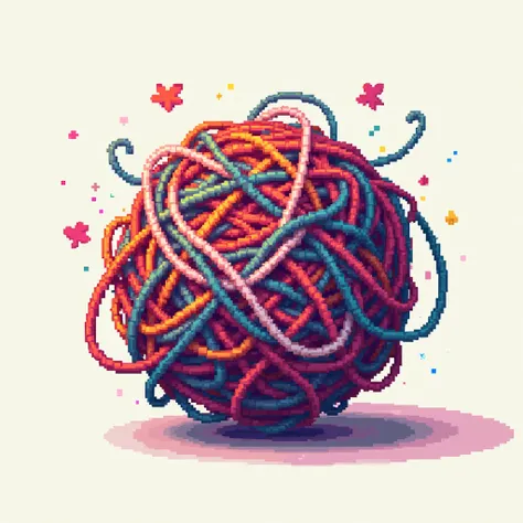 Multicolor string ball in pixel