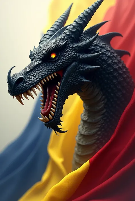 România flag end black dragon head