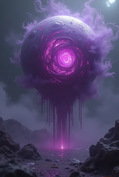 Create a purple sphere emanating poison