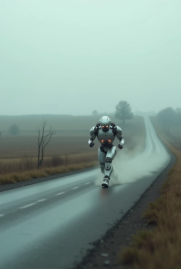 Robot run away road