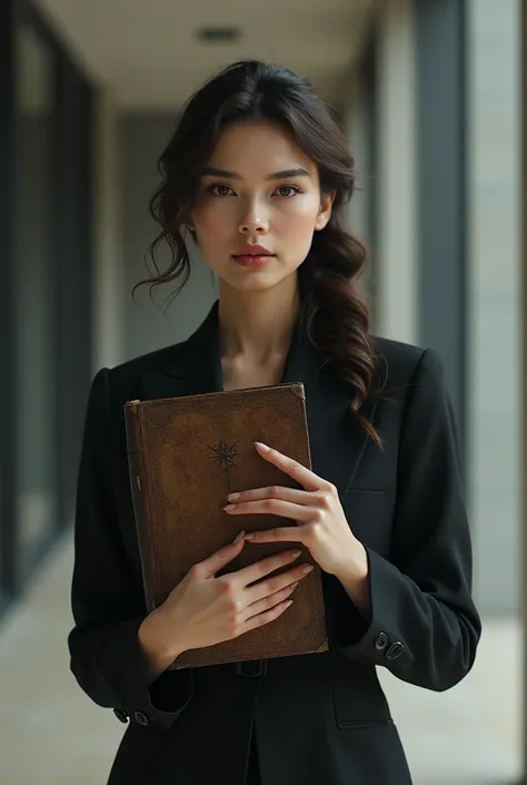 Modern woman with a mysterious book