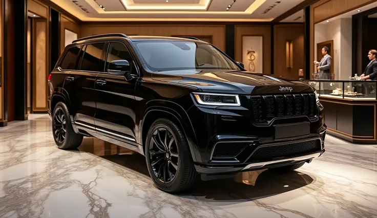 New 2025 jeep Grand wagoneer colour black in luxury showroom