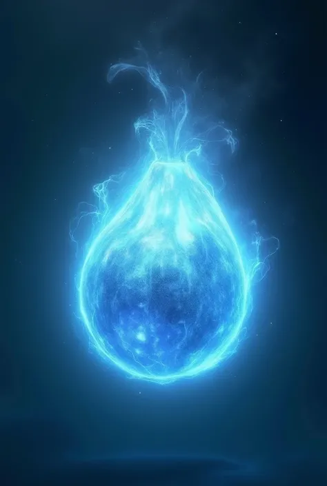 Create an image of the Ultra Instinct Fruit (a light blue fruit with a smoky blue aure and pulsating white glow)