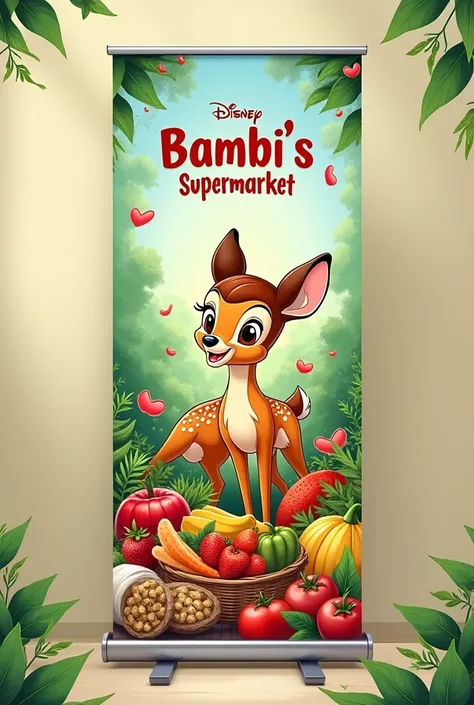 Just i want a roll up banner to writing Bambis supermarket