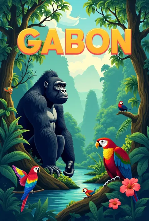 Gabon travel poster