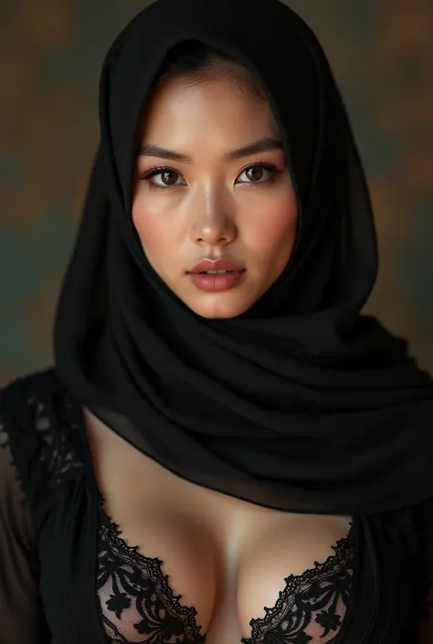 Hijab, lusty, asian, cleavage 