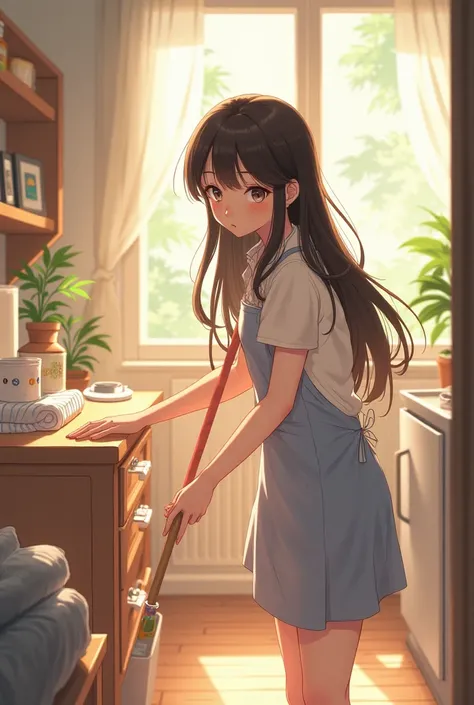 Girl cleaning