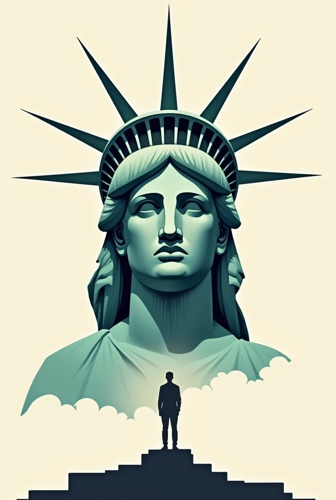 Statue of Liberty with a big head only lines