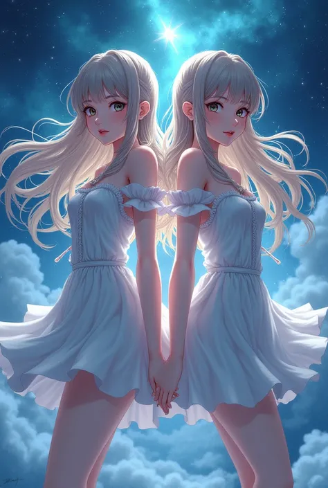 Double twins anime women 