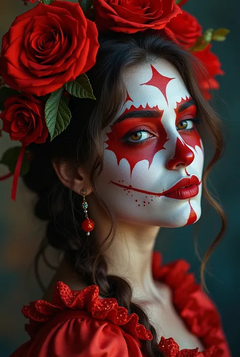   arafed of a group of people wearing face paint and makeup,  a portrait of Teresa Fasolino ,  winner of the cg society competition, antipodes ,  of a gang of circus clowns ,  Desert Circus Mystics  , victorian  Day of the Dead sneakers, Gothic locomotive ...